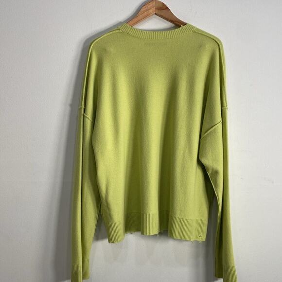 Hudson Crew Neck Sweater Wool Cashmere Lime Collection Women's XXL - Picture 7 of 12